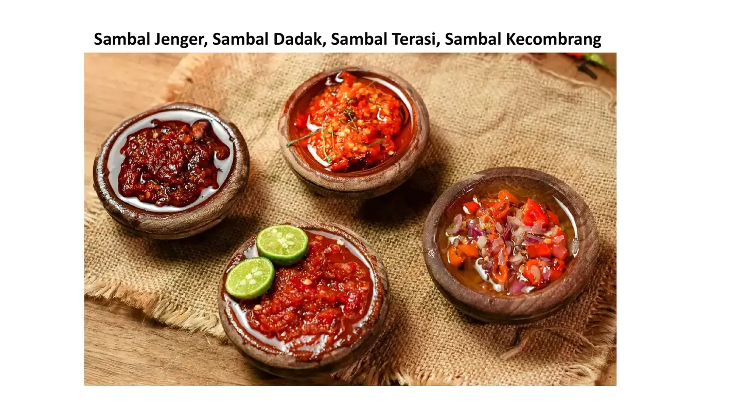 Pilihan sambal Jenger, Dadak, Terasi, dan Kecombrang
